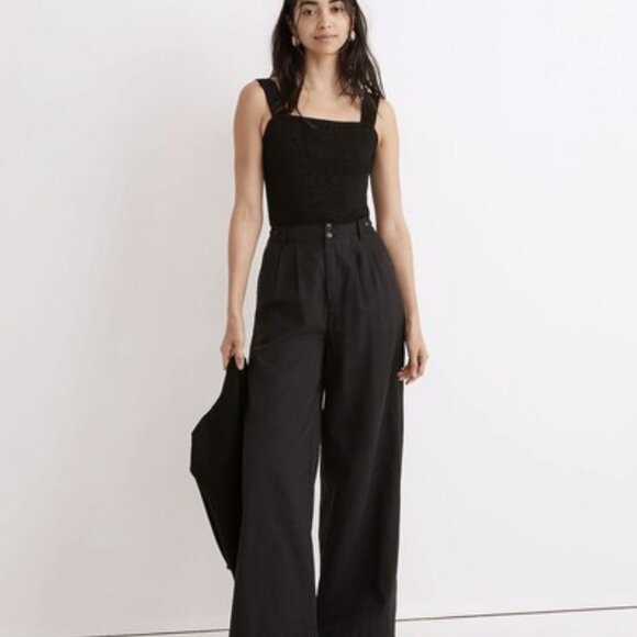 Madewell The Harlow Wide-Leg Pant, black, size 6 - Picture 1 of 7